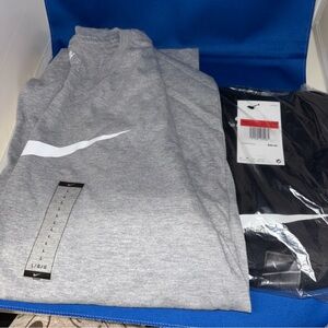 The Nike T- Shirt Men’s Size Large 100% Cotton Big Swoosh Gray And Black Lot 2
